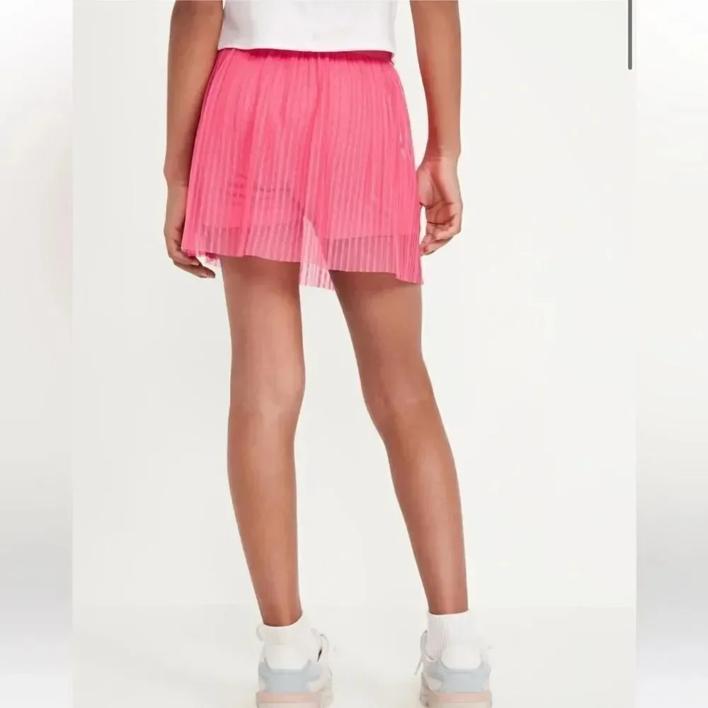 NWT New OLD NAVY Mesh Pleated Coral Hot Pink Athletic Skort Skirt XXL 18 Plus